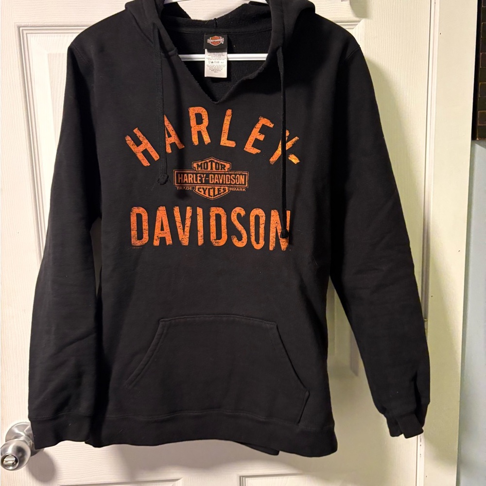 Harley-Davidson women’s Hoodie in Black with Orange Logo